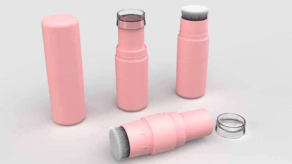 Тубичка за пудра стик с глава за четка Тубичка за пудра стик с глава за четка